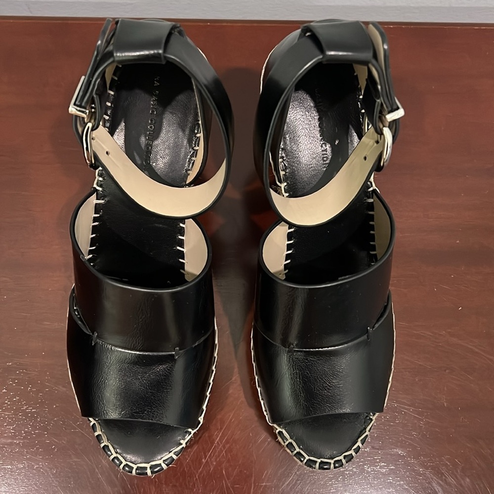 Zara Basic Collection, Espadrille Wedge, Black, S… - image 4